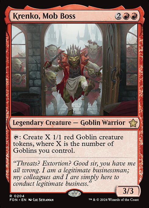 Krenko, Mob Boss budget Mono-Red Goblin commander